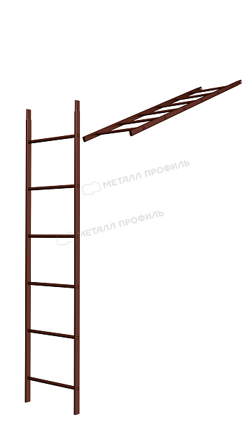 Лестница кровельная стеновая дл. 1860 мм без кронштейнов (8017) ― где приобрести в Москве? У нас!