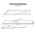 Металлочерепица МЕТАЛЛ ПРОФИЛЬ Ламонтерра-XL (VikingMP-01-8017-0.45)