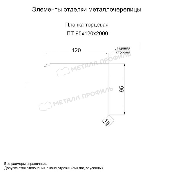 Планка торцевая 95х120х2000 (PURETAN Д-20-7005\7005-0.5) ― купить в Москве по приемлемой цене.