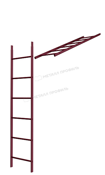 Лестница кровельная стеновая МП дл. 1860 мм без кронштейнов (3005)_1шт и метизы заказать в Москве, по стоимости 5665 ₽.